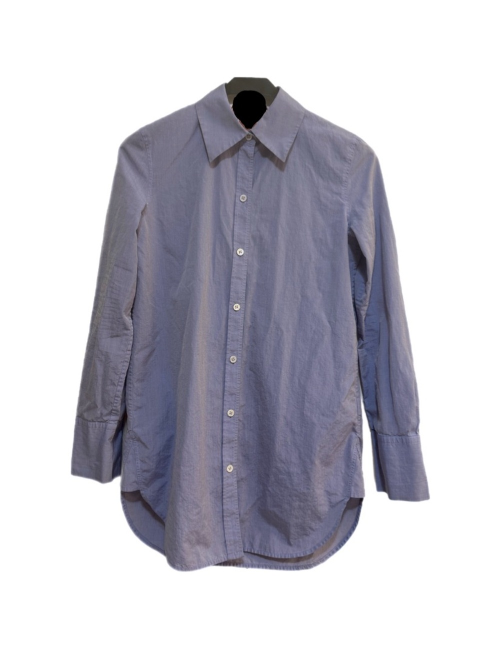 Theory Womens Blue Cotton Button Down Long Sleeve Shirt Size P Business Casual